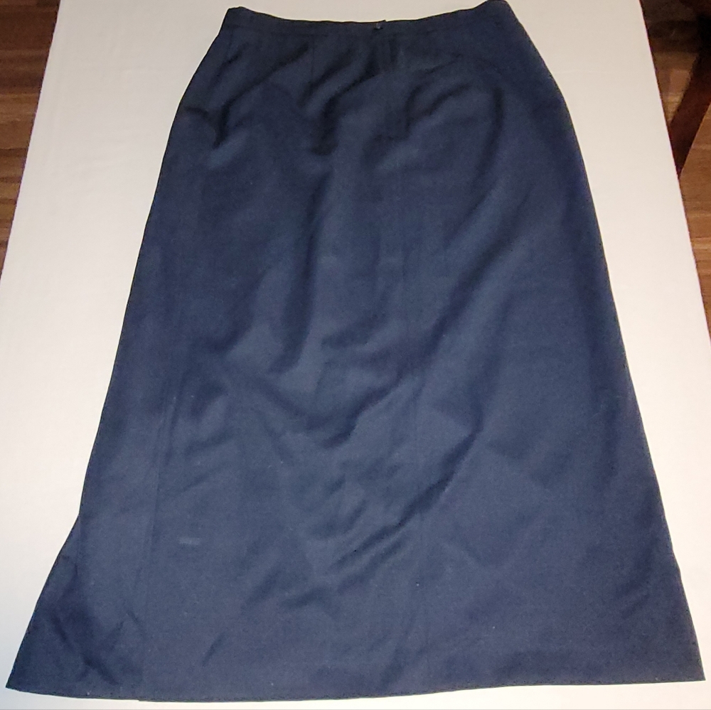 Vintage Wool Maxi Skirt With Button Slit Size 18 Fits 16 - Picture 3 of 9